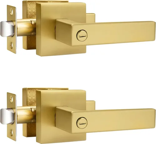 Miniatura 19 de Probrico Palanca de Puerta de Cama y Baño Negro Mate Servicio Pesado Manija de Puerta de Privacidad, Cerradura de Puerta Sin Llave Interior Baño