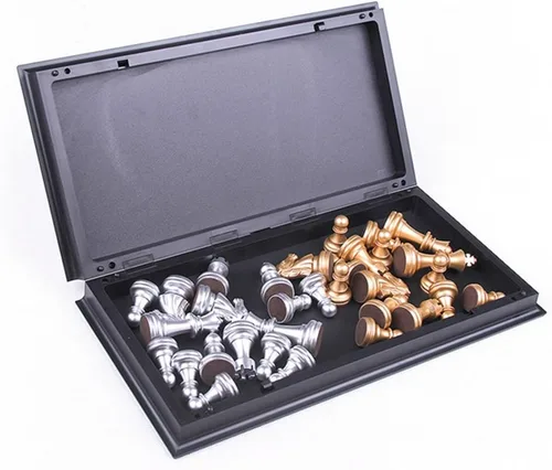 Miniatura 5 de Ajedrez Viajero con Color Oro y Plata,3810A