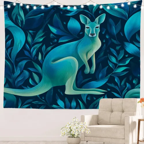 Miniatura 38 de Batmerry Tapiz de pintura abstracta apagado, trazos de expresión artística arte de pared, decoración para colgar, fibra de poliéster, blanco