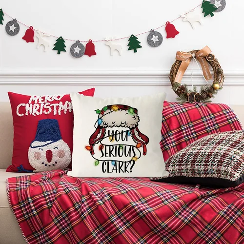 Miniatura 5 de GAGEC Fundas de almohada de Navidad de 16 x 16 pulgadas, almohadas de vacaciones de Navidad, fundas de almohada de invierno, decoración del hogar