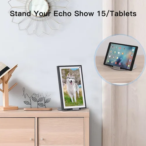Miniatura 5 de Almoz Echo Show - Soporte giratorio e inclinable de 15, de aluminio Echo 15 con base giratoria de 360 grados, ángulo de visión ajustable, soporte