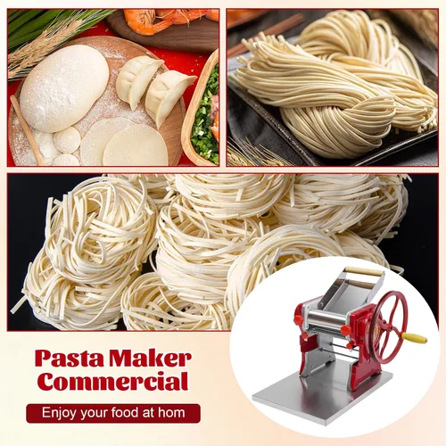 Miniatura 4 de Máquina para hacer pasta, máquina manual de fideos, rodillo de masa de pasta con cuchilla, fabricante de fideos de manivela para espaguetis