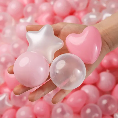 Miniatura 15 de Bolas de hoyo de TRENDPLAY en forma de estrella y corazón para niños pequeños - 50, 100, 200, 500 piezas de bolas de plástico para diversión y juego