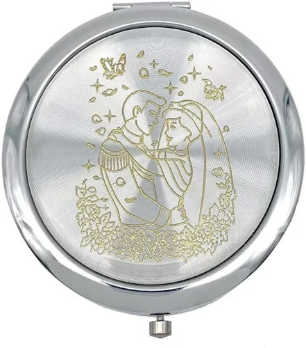 RBN 12 espejos de Cenicienta y Príncipe para fiesta de boda, recuerdos de boda, para novia y novio (blanco / dorado)