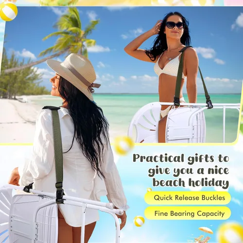 Miniatura 3 de Sanwuta Correa de transporte ajustable para silla de playa, correas para silla de camping, plegables, para playa, mochilero, bicicletas plegables