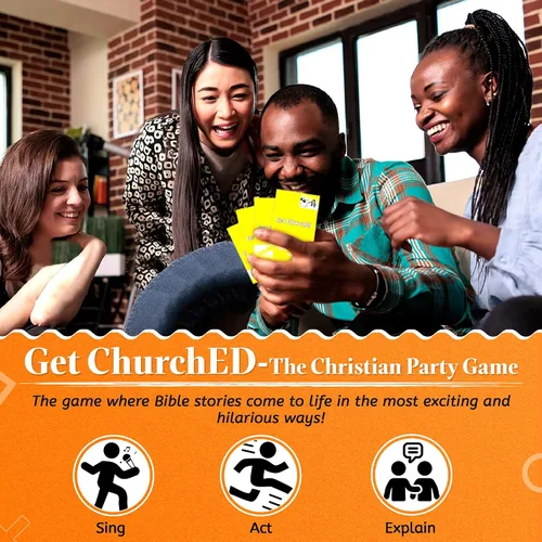 Miniatura 2 de Kulture Games Get ChurchED El Juego de Fiesta Cristiano Regalos y Tarjetas Cristianas Juego de Trivia de la Biblia Juegos de Charadas Para