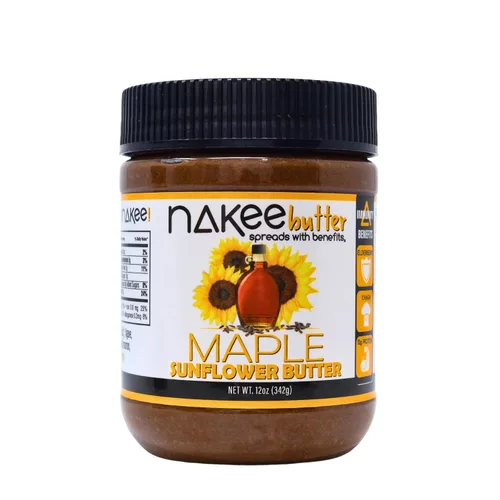 Nakee Butter: Mantequilla vegana de girasol de arce, alta proteína diaria para untar nueces con 0.44 onzas de proteína, mezcla de refuerzo