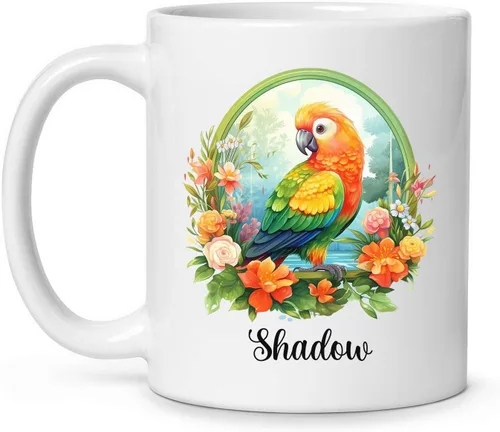 Miniatura 11 de Tazas de café blancas coloridas personalizadas de loro de 11 oz 15 onzas regalo para los amantes de los loros, regalos de taza de viaje de loro