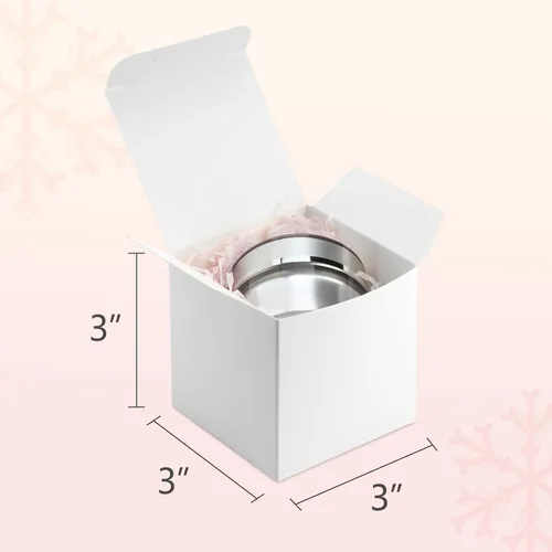 Miniatura 2 de ValBox Cajas de regalo blancas de 3 x 3 x 3 pulgadas, 50 unidades, cajas de papel reciclado con tapas para regalos, manualidades, cajas de cupcakes