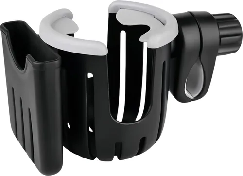Miniatura 5 de Soporte versátil 2 en 1 para teléfono celular para bicicleta y cochecito - Jaula universal para botellas de agua para ciclistas, soporte para Negro