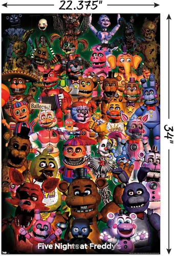 Miniatura 3 de Trends International Five Nights at Freddy's - Póster de pared Ultimate Group, 22.375 x 34 pulgadas, versión sin marco