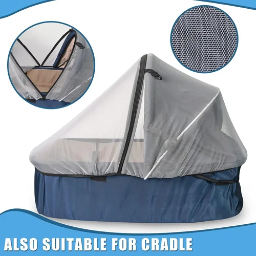 Miniatura 5 de Sysmie Mosquitera para asientos de coche de bebé – Red de malla de insectos para asiento de coche infantil con cremallera, ajuste universal, calidad