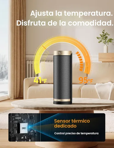 Miniatura 5 de Dreo Calentador de espacio, calentadores eléctricos de 1500 W para uso en interiores con termostato, oscilación de 70°, 8 protecciones de seguridad