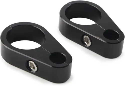 Miniatura 3 de 2 clips de abrazadera de cable de embrague de freno de motocicleta para manillar Harley de 1 pulgada, 1 agujero, negro