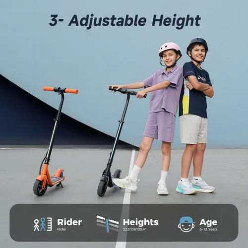 Miniatura 5 de Electric Scooter for Kids Ages 6-12, 150W Motor, Simple One-Button Control, 2 Safe Speeds (6/10 MPH), K2 Pro for 3 Speeds, Colorful Lights, Magnetic