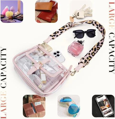 Miniatura 3 de Cartera de hombro transparente con correa de guitarra de Missnine, bolsa cruzada aprobada para estadio, bolsa de concierto para mujer de PVC