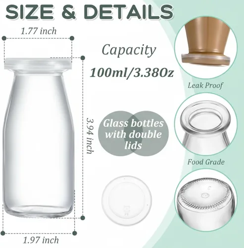 Miniatura 2 de Zubebe Paquete de 6 mini tarros de vidrio de 3 onzas con 12 tapas, tarros pequeños versátiles para recuerdos de boda, manualidades, especias, velas
