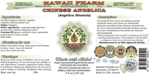 Miniatura 2 de Hawaii Pharm Angélica - Extracto líquido chino sin alcohol, Angelica (Angelica Sinensis) Suplemento herbario natural de glicerita de raíz seca, 2