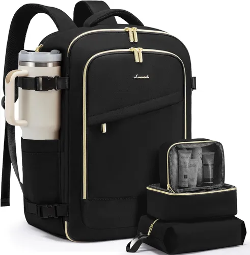 Miniatura 9 de Mochila de viaje LOVEVOOK para mujeres, mochila de 40L para llevar en el avión, Púrpura, negro