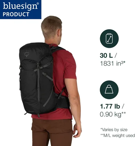 Miniatura 2 de Mochila Osprey Sportlite 30L ligera para senderismo para hombres y mujeres, gris carbón oscuro, S/M