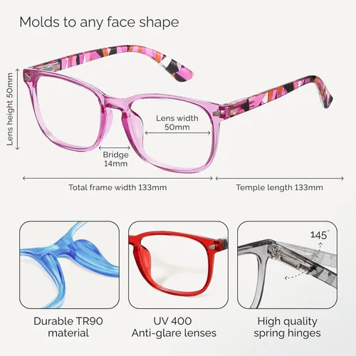 Miniatura 4 de Ccvoo Anteojos de lectura para mujer y hombre, con protección contra la luz azul, anteojos para computadora, anteojos de emergencia *Mosaico