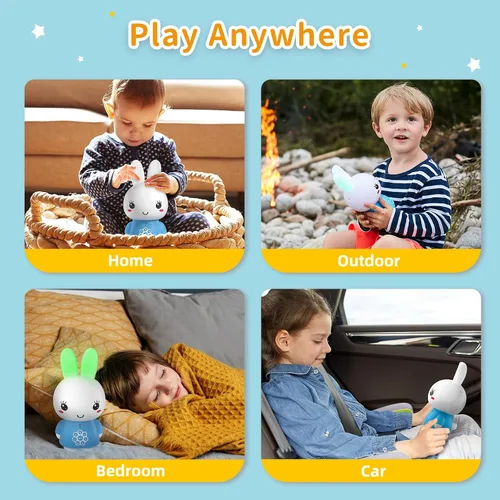 Miniatura 8 de alilo Honey Bunny - Reproductor de audio de historias musicales para niños pequeños de 1 a 5 años, regalos de Pascua para bebés y niñas, precargado