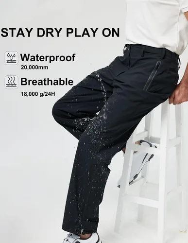 Miniatura 4 de Pantalones de golf para hombre, impermeables, cómodos, ligeros, transpirables, con bolsillos