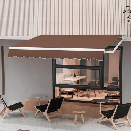 Miniatura 10 de Giantex Toldo retráctil para patio – Refugio solar de 10 x 8.2 pies con manivela manual fácil, estructura de metal resistente, toldo exterior