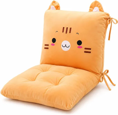 Miniatura 15 de ChezMax juego de almohadón relleno con acolchado, respaldo y asiento, para auto; silla mecedora cuadrada plegable, con estampado de caricaturas