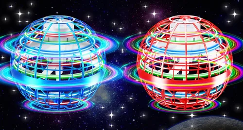 Miniatura 9 de Vantexi Juguete de bola de orbe volador, LED de paracaídas actualizado 2026, mini bola de gravedad mágica controlada a mano, boomerang de globo Rojo