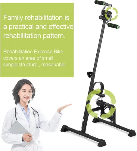 Miniatura 2 de Ejercitador de pedales, bicicleta, mano, brazo, pierna y rodilla, equipo de fitness ajustable para personas mayores, bicicleta de ejercicio