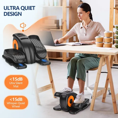 Miniatura 2 de Under Desk Elliptical Machine for Senior Mini Elliptical Leg Exerciser with Remote Quiet Portable Electric Seated Foot Pedal Exerciser for Home