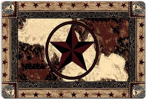 HommomH Alfombras de baño antideslizantes, color negro, súper absorbentes, para baño, 24 x 17 pulgadas, marrón estrella del oeste de Texas, para