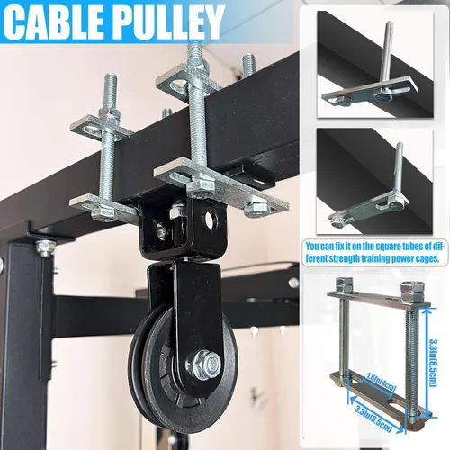 Miniatura 5 de Accesorio de polea para rack de potencia, máquina desplegable LAT - Sistema de polea doble de cable y peso para entrenamiento de fuerza en gimnasio