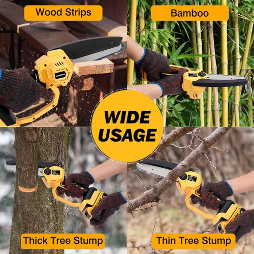 Miniatura 4 de bellaDimora Motosierra Mini Inalámbrica de 6 Pulgadas Compatible con Batería DeWalt 20V MAX (Batería No Incluida), Motosierra Eléctrica de Mano