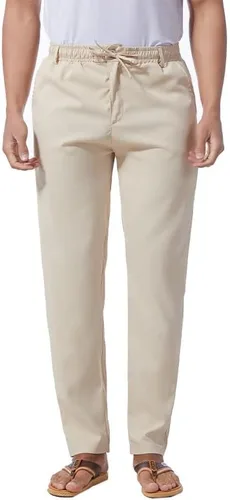 Miniatura 17 de Pantalones casuales de lino de algodón para hombre, pantalones sueltos de playa, pantalones largos de yoga ligeros