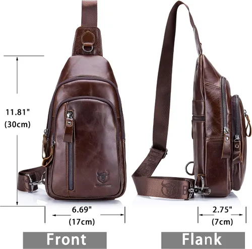 Miniatura 75 de LUKZIJAES Bolso bandolera de cuero genuino para hombre