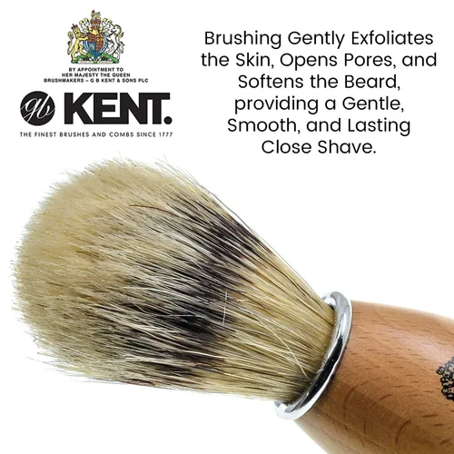 Miniatura 4 de Kent VS80 - Cepillo de afeitar de cerdas de tejón natural para hombres para maquinilla de afeitar de seguridad, afeitadoras para hombres. Cepillo