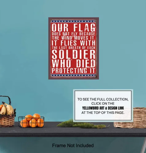 Miniatura 6 de Bandera estadounidense patriótica militar para decoración del hogar, decoración de habitación, arte de pared – Regalo para veterano estadounidense