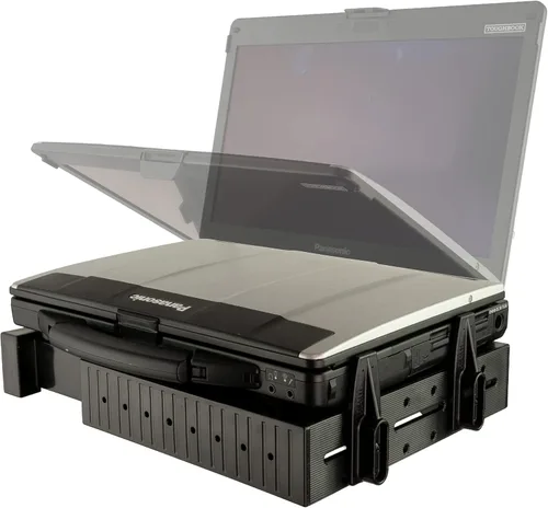 Miniatura 2 de RAM MOUNTS Kit de brazo de sujeción plano de bandeja dura, bandejas laterales para portátil RAM-234-3, permite el cierre de la computadora portátil