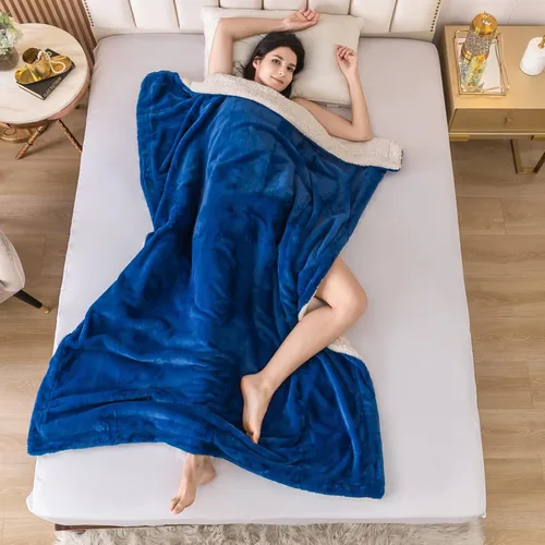 Miniatura 3 de COTTEBED Manta cálida de franela Sherpa para cama King, reversible, ultra afelpada, 580 GSM, suave, cómoda y esponjosa, manta de forro polar