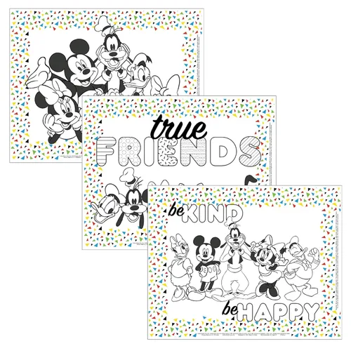 Disney Baby by J.L. Childress ColorMe - Manteles individuales desechables para bebés, niños pequeños y niños, actividades de viaje para colorear,