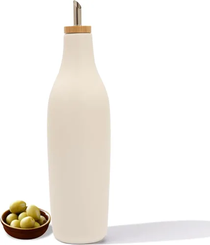 Miniatura 15 de HOMCDALY Juego de 2 dispensadores de aceite de oliva y vinagre, dos dispensadores de aceite de cerámica de 16 onzas para cocina, botella Negro