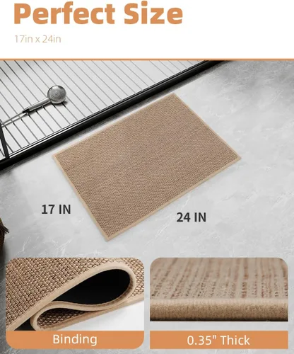 Miniatura 6 de PADOOR Alfombra de baño antideslizante con parte trasera de goma, trenzada absorbente, lavable a máquina, fina alfombra para suelo de baño, de Beige