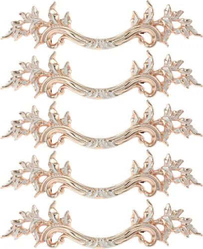 5 piezas de tiradores dorados de estilo europeo vintage para puerta de gabinete, vestidor, alacena, armario, cajón, muebles Oro K