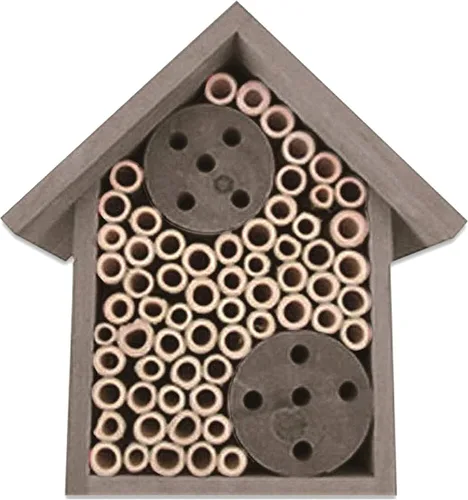 Miniatura 9 de Cestari Bamboo Tube Bee Hotel para abejas solitarias - Atrae polinizadores suaves a tu jardín con una abeja de madera segura certificada FSC