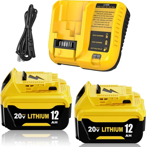 Miniatura 8 de 2Packs 12000mAh High Capacity DCB206 Replacement for Dewalt 20v Max Battery 12.0 Ah Lithium Compatible with Dewalt 20v Battery Compatible with 20v