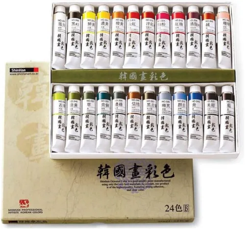 Shinhan Colores coreanos de artistas profesionales 12,18.24 (A,B) Colores 0.7 fl oz Juego de tubos (24 colores (B))