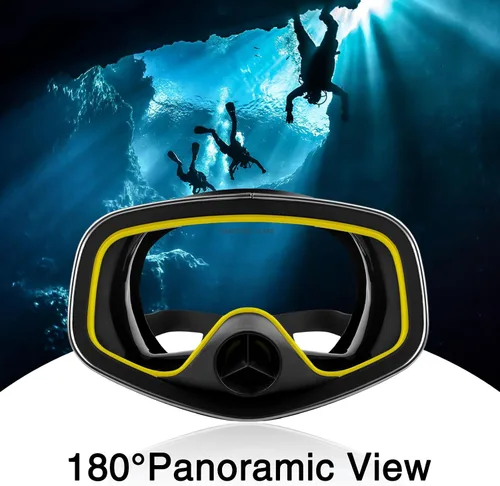 Miniatura 2 de Máscara de buceo con válvula de drenaje de visión amplia, adecuada para adultos, buceo, buceo libre y esnórquel
