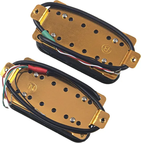 Miniatura 5 de Juego de pastilla de puente de cuello de guitarra eléctrica con imán de alto rendimiento N/B compatible con pastilla de guitarra eléctrica (negro)